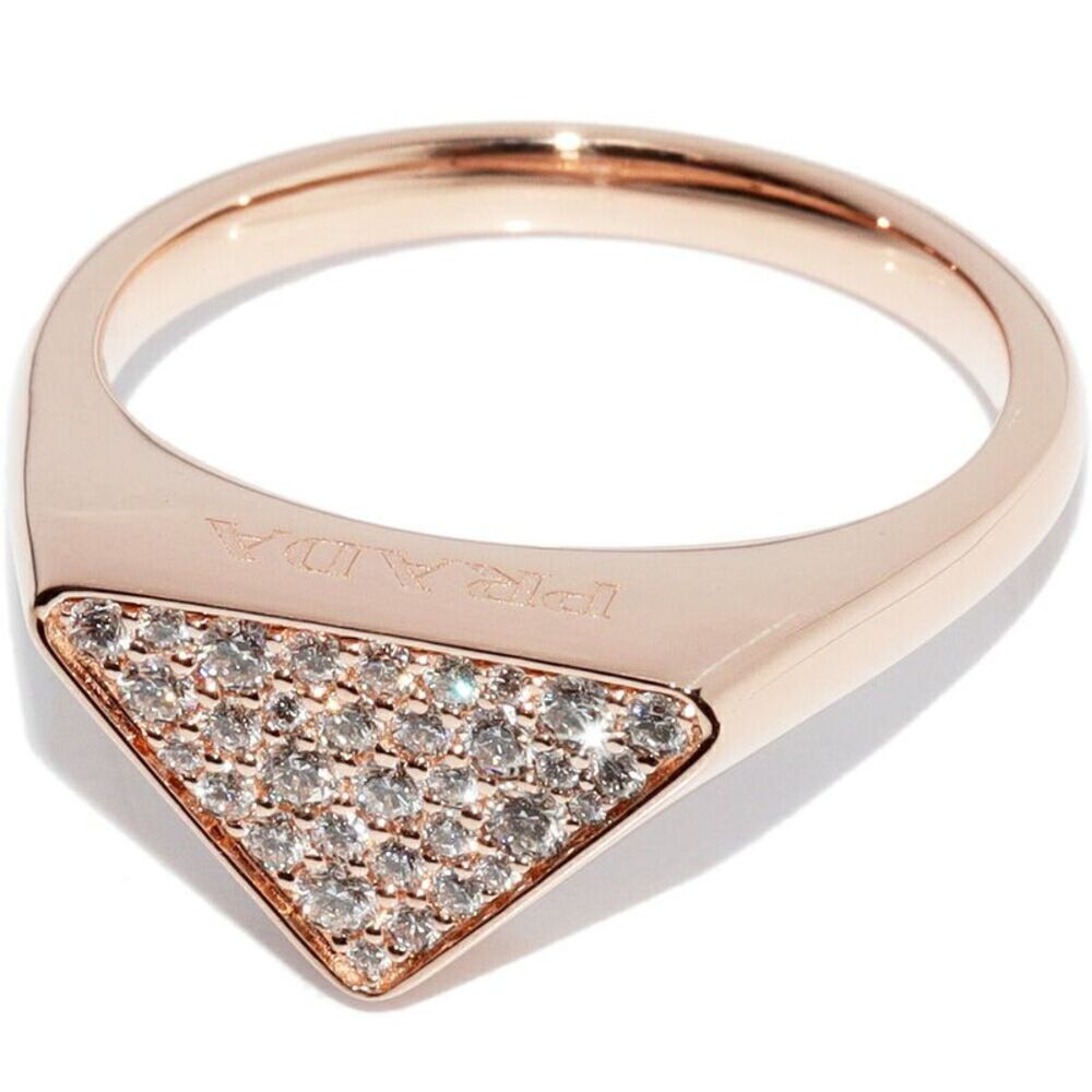 Prada K18PG Diamond Signet Ring